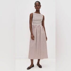 Hill House Red and White Striped Maxi Dress